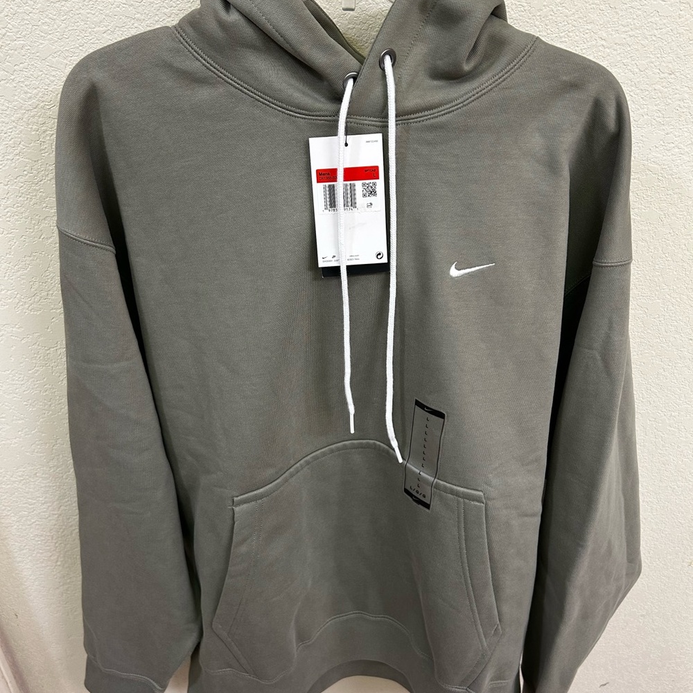 Brand New Mens Solo Swoosh Hoodie Pullover Sweater Light Army Sz L!